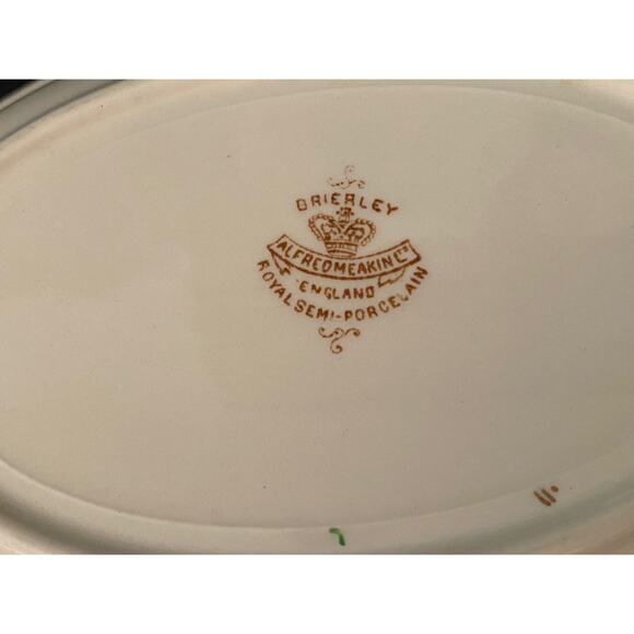 Rare Alfred Meakin Brierley Oval Serving Bowl | Antique Late 1800s Fine China - Picture 5 of 7
